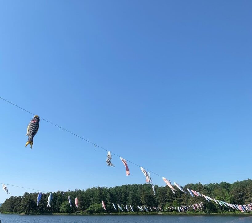 サンビレッジ徳良湖オートキャンプ場の鯉のぼり